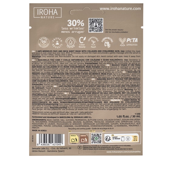 Anti-Wrinkles Face & Neck Sheet Mask with Collagen