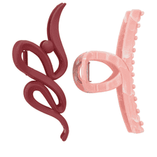 Fashion Hair Clip – Light Pink & Burgundy