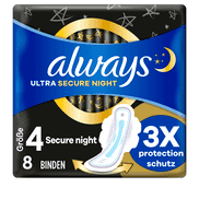 Ultra Sanitary Napkin Secure Night with wings 8 pieces - size 4