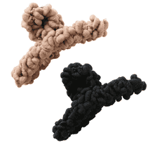 Fermaglio Capelli Con Nodo In Tessuto - nero & marrone