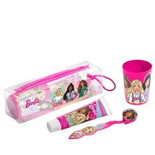 Beauty case dentale: spazzolino, dentifricio e bicchiere
