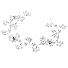 Hair decoration with tear-drop pearls, ideal for a boho dress, on wire filigree
