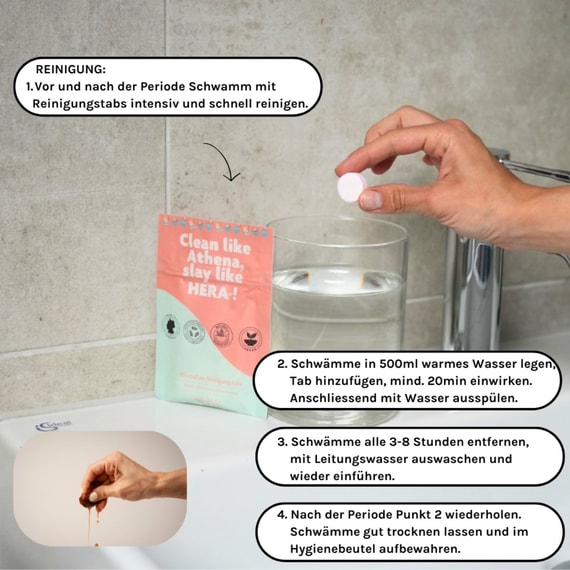 Menstruationsschwämme mit Rückholfaden S - 3 Stk.