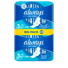 Day & Night Binden mit Flügeln Big Pack - 20 Stk.