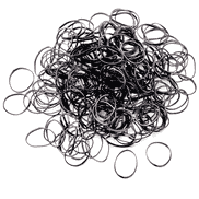 Mini Rubber Hair Bands, 10 mm, black, 250 pcs