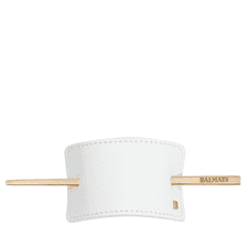 Hair Barrette Leather White