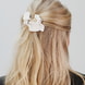 Leather Bow Small On Hair Clip White