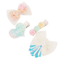 Clip per ragazze, rosa e bianco, 4 pezzi
