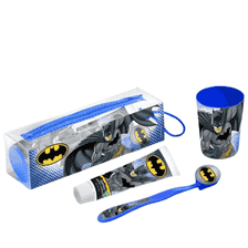 Beauty case dentale: spazzolino, dentifricio e bicchiere
