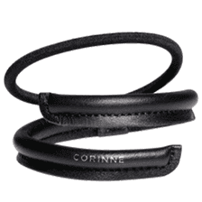 Leather Band Short Narrow Bendable Black