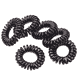 Elastici a spirale per capelli sottili, 3 cm di diametro, nero, 6 pezzi