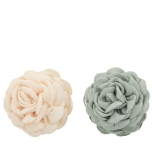 Fleur En Tissu Sur Une Pince À Cheveux - Beige & Sauge