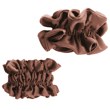 Geraffte Satin Scrunchies - braun