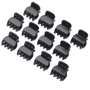Mini Claw Clips, 1.5 cm, black, 12 pcs