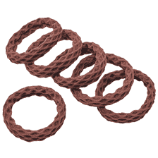 Élastiques à Cheveux Avec Structure En Nid D'Abeille Ø 4.5 cm, 6 pcs. - Marron