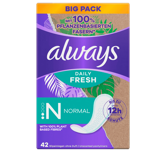 Slipeinlagen Normal 100% Pflanzenbasiert Big Pack - 42 Stk.