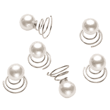 Curlies, white, 1.2 cm dia, 6 pcs