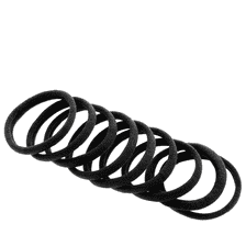 Elastic, supersoft, black, flat, 9 pcs