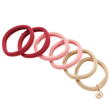Elastique à cheveux Yoga doux, par 6, beige, rose et terracotta