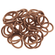Mini hair elastic, brown, no metal closure, 36 pcs