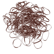 Rubber Hair Bands, 20 mm, brown, 120 pcs