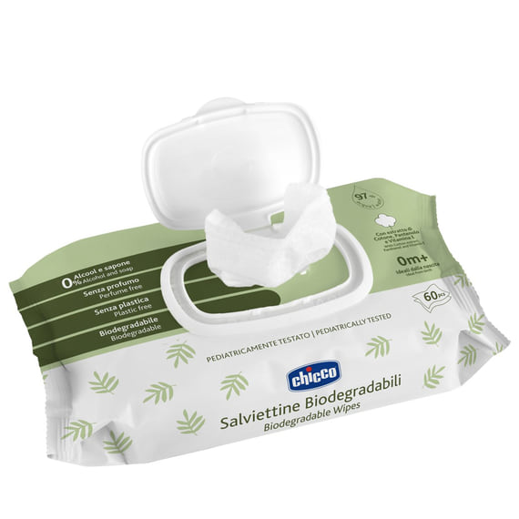Chicco Biodegradable Cleaning Wipes 60 •