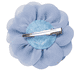 Fiore di stoffa in tessuto fine su clip, blue