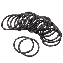 Elastic Hair Ties Thick, Ø 45 mm, 20 pcs. - Black