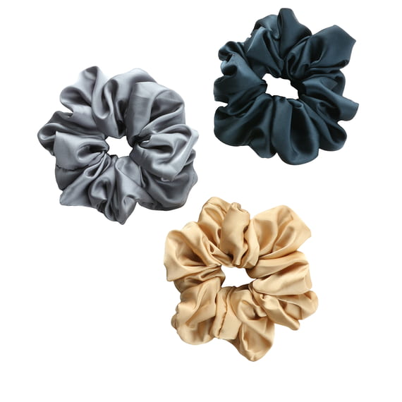Satin Scrunchies - iceblau, gold, petrol