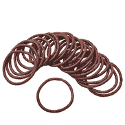 Élastiques à cheveux, élastique, fin, 30 mm, marron, par 24