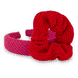 Cerchietto e Scrunchie in Maglia - fucsia e rosso