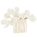 Small Hair Comb With Ceramic Flowers