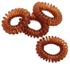 Spiral hair elastics, transparent brown, 4 pieces