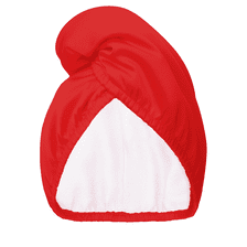 Double-Sided Satin Hair Towel Wrap - Satin Red