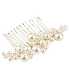 Peigne à cheveux avec perles, coloris doré
