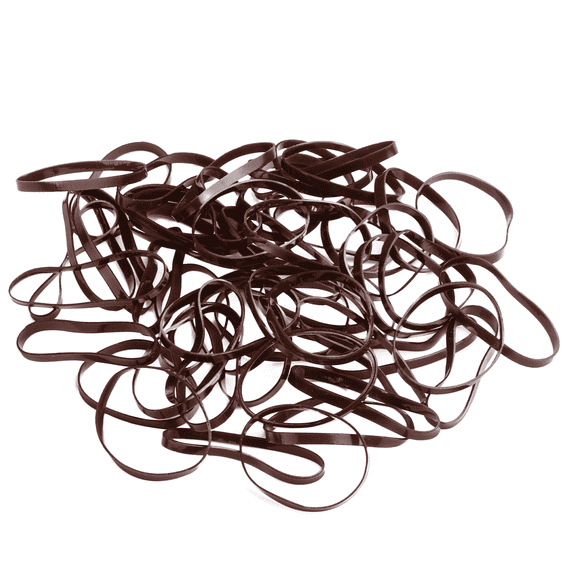 Midi hair elastic silicone brown, 60 pieces