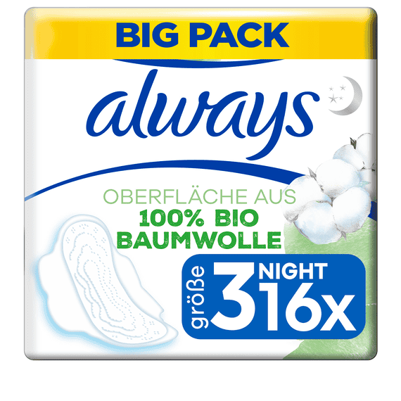 Ultra Binde Cotton Protection Night mit Flügeln Big Pack 16 Stück