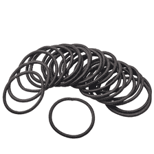 Élastiques À Cheveux, Fin, Ø 30 mm, 24 pcs. - Noir