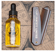 Beard Oil & Folding Pocket Beard Comb Gift Set