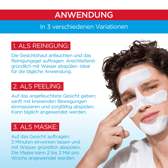 Hautklar 3-in-1 Reinigung + Peeling + Maske