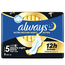 Ultra Serviette Secure Night Extra Avec Ailes - 8 pcs.