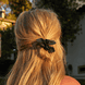 Leather Bow Small Hair Tie Black