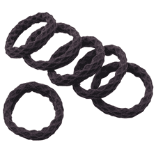Élastiques à Cheveux Avec Structure En Nid D'Abeille Ø 4.5 cm, 6 pcs. - Noir