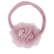 Baby hair band super elastic ribbon with twoflowers, lilac