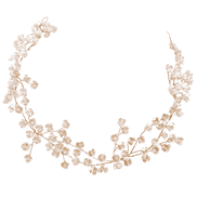 Accessoire bohème floral pour cheveux avec fleurs, perles et cristaux