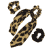 Scrunchies plain and in leo print, with bow