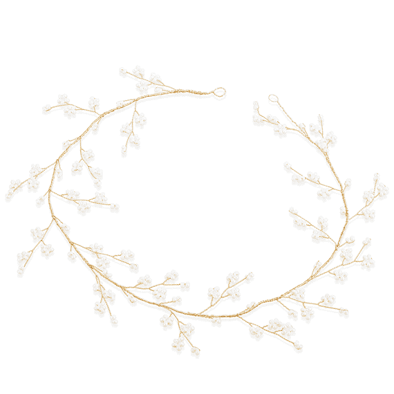 Wire decoration in light gold with small clusters of beads