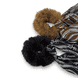Fake Fur Scrunchie con Fiocco in Satin - marrone e nero