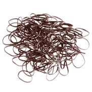 Mini hair elastics silicone brown, 120 pieces