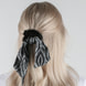 Fake Fur Scrunchie con Fiocco in Satin - marrone e nero
